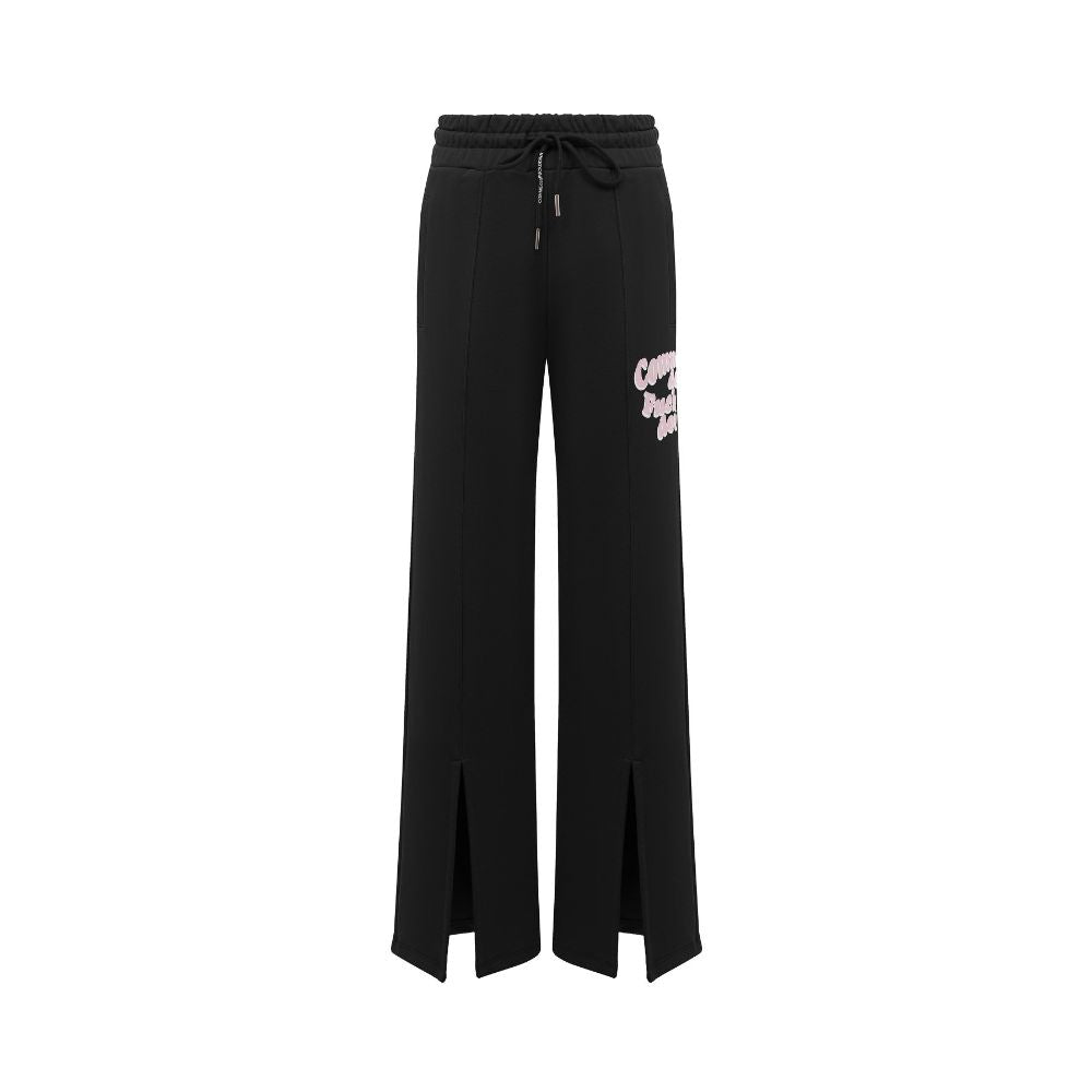 Chic Black Cotton Tracksuit Trousers