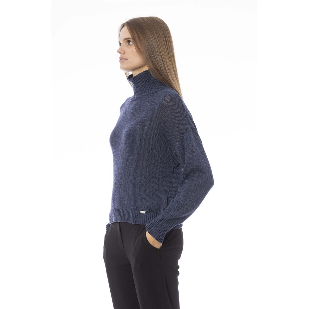 Blue Wool Women Sweater