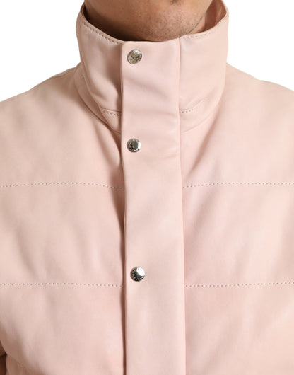 Chic Pink Puffer Jacket with Sleek Design