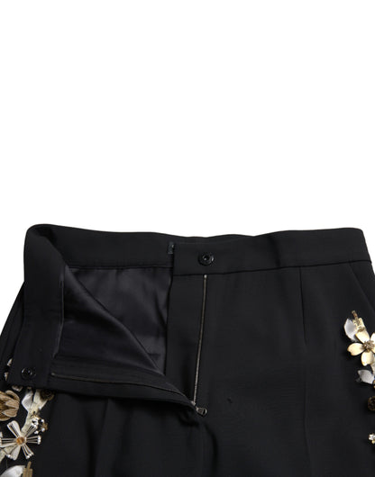 Elegant High Waist Floral Tapered Pants