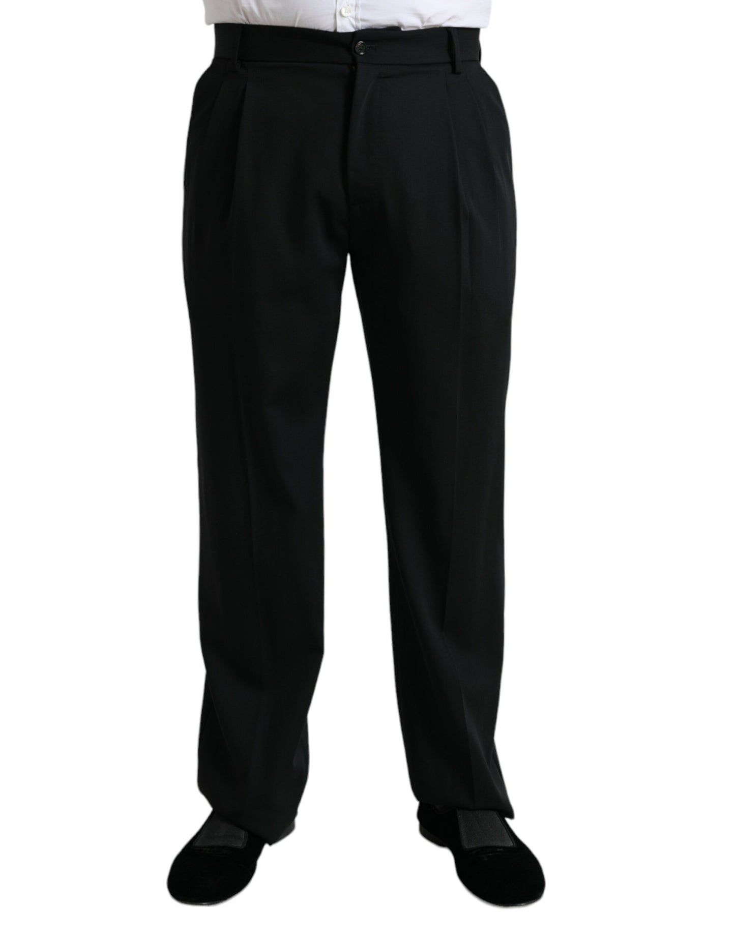 Elegant Black Wool Dress Pants