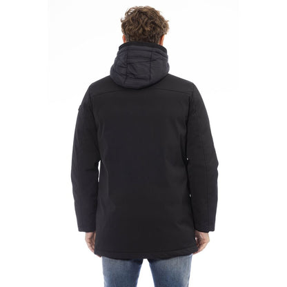 Black Polyester Men Jacket