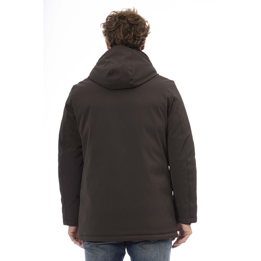 Brown Polyester Men Jacket