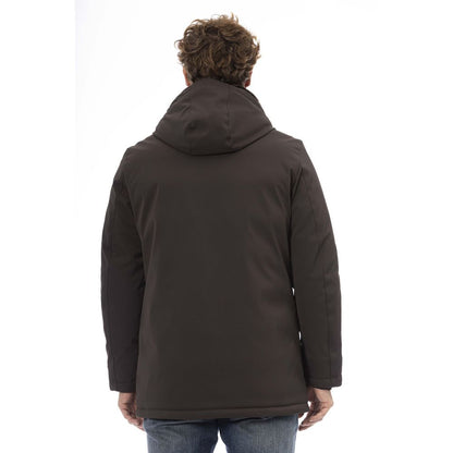 Brown Polyester Men Jacket