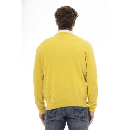 Yellow Wool Men Sweater