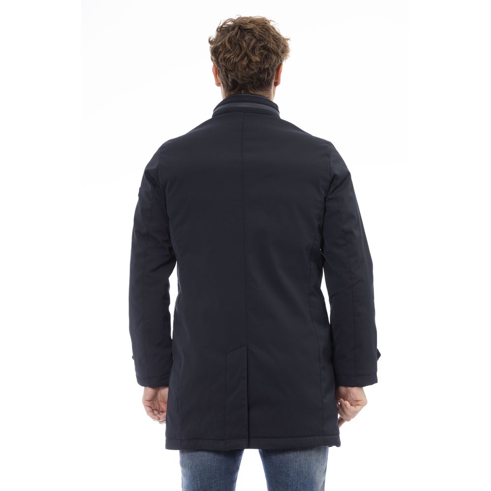 Blue Polyester Men's Jacket