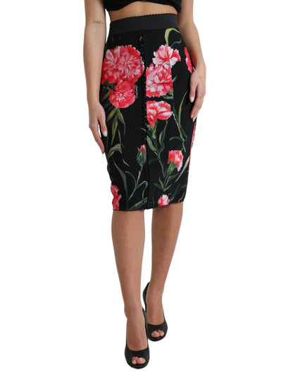 Floral High Waist Pencil Skirt