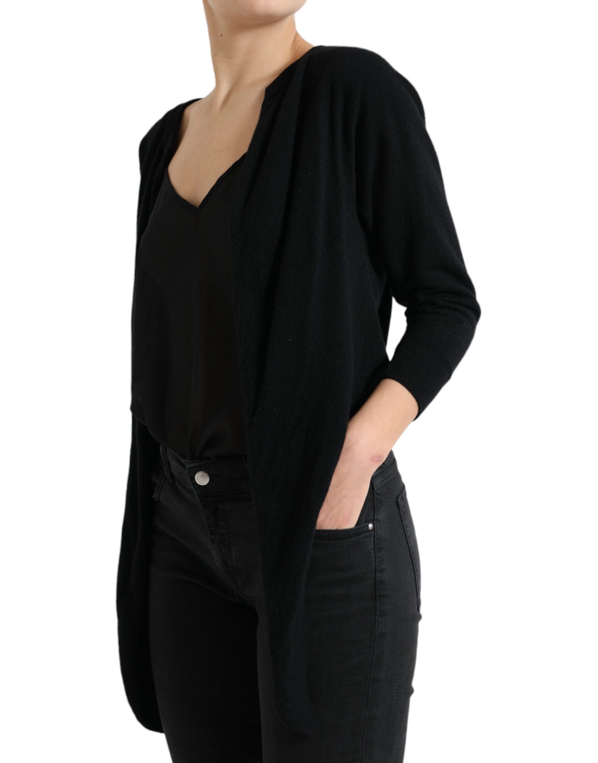 Elegant Cashmere Cardigan Vest Sweater