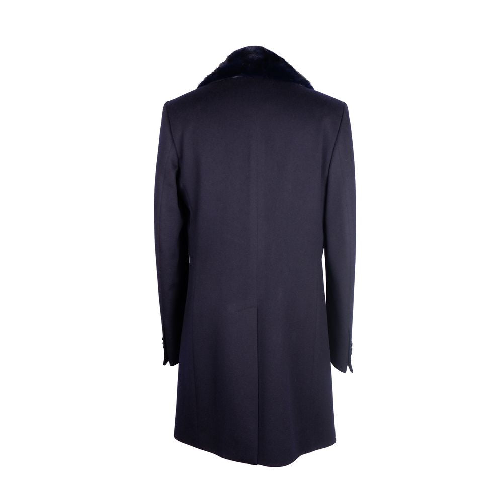 Blue Wool Men Jacket