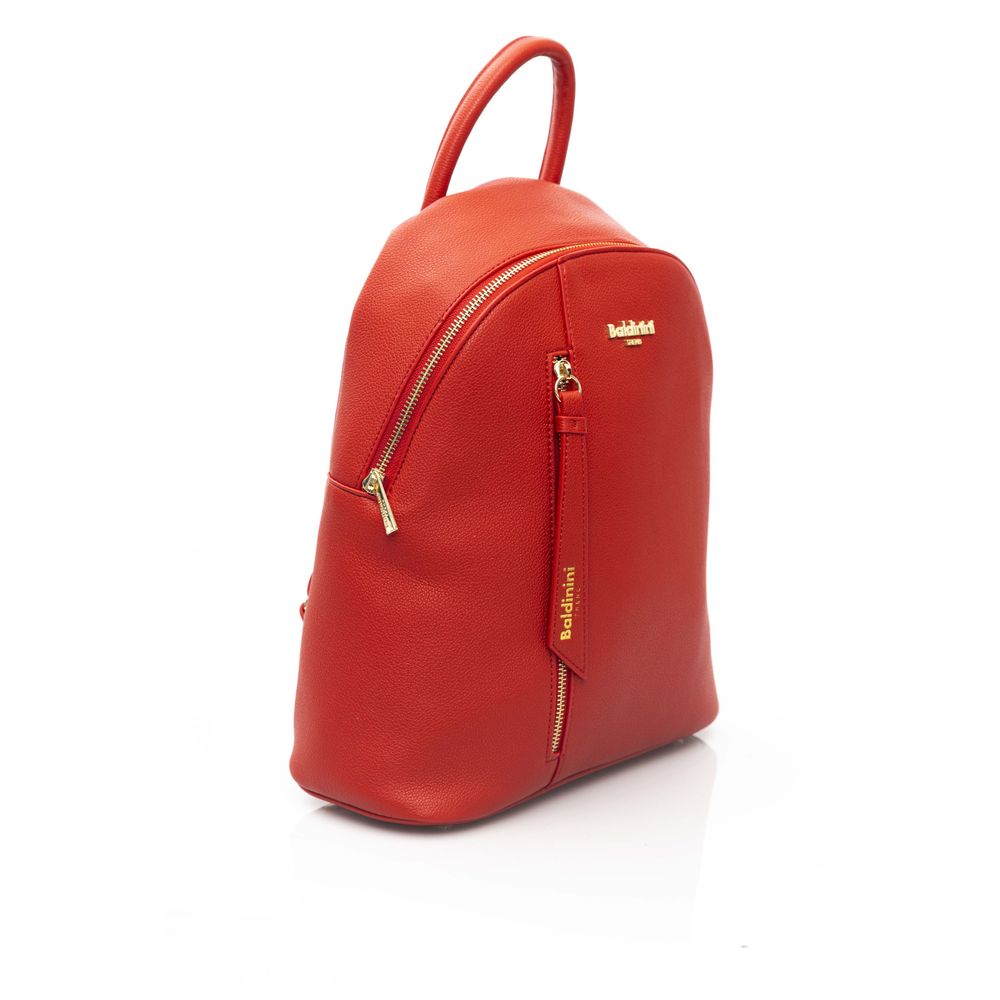 Red Polyethylene Women Backpack