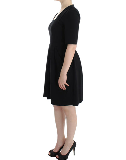 Elegant Black Short Sleeve Venus Dress