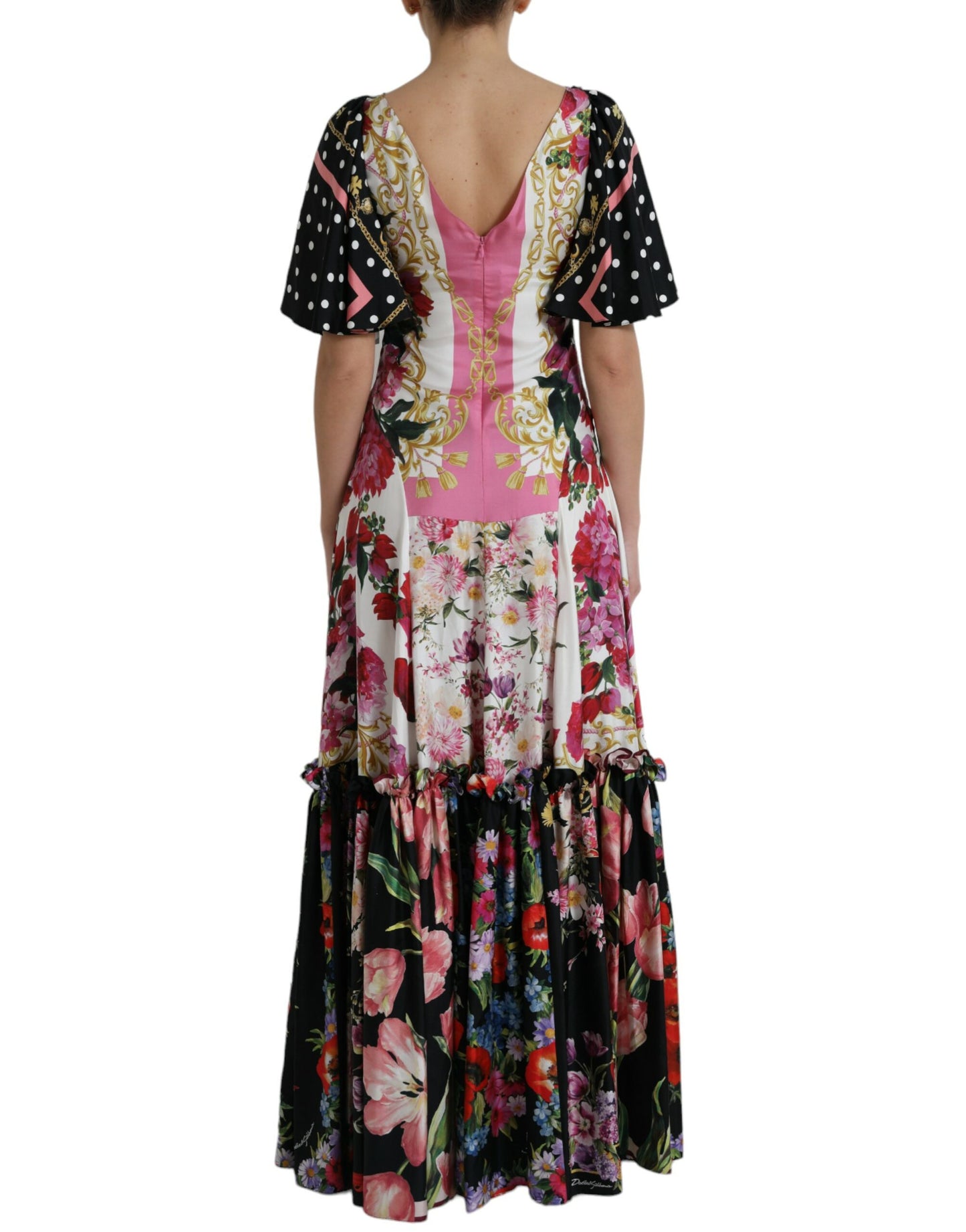 Elegant Floral Silk Maxi Dress