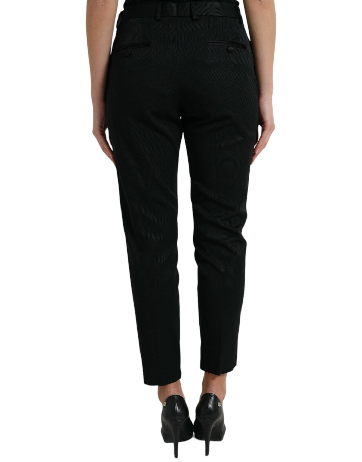 Elegant High-Waist Tapered Cropped Pants