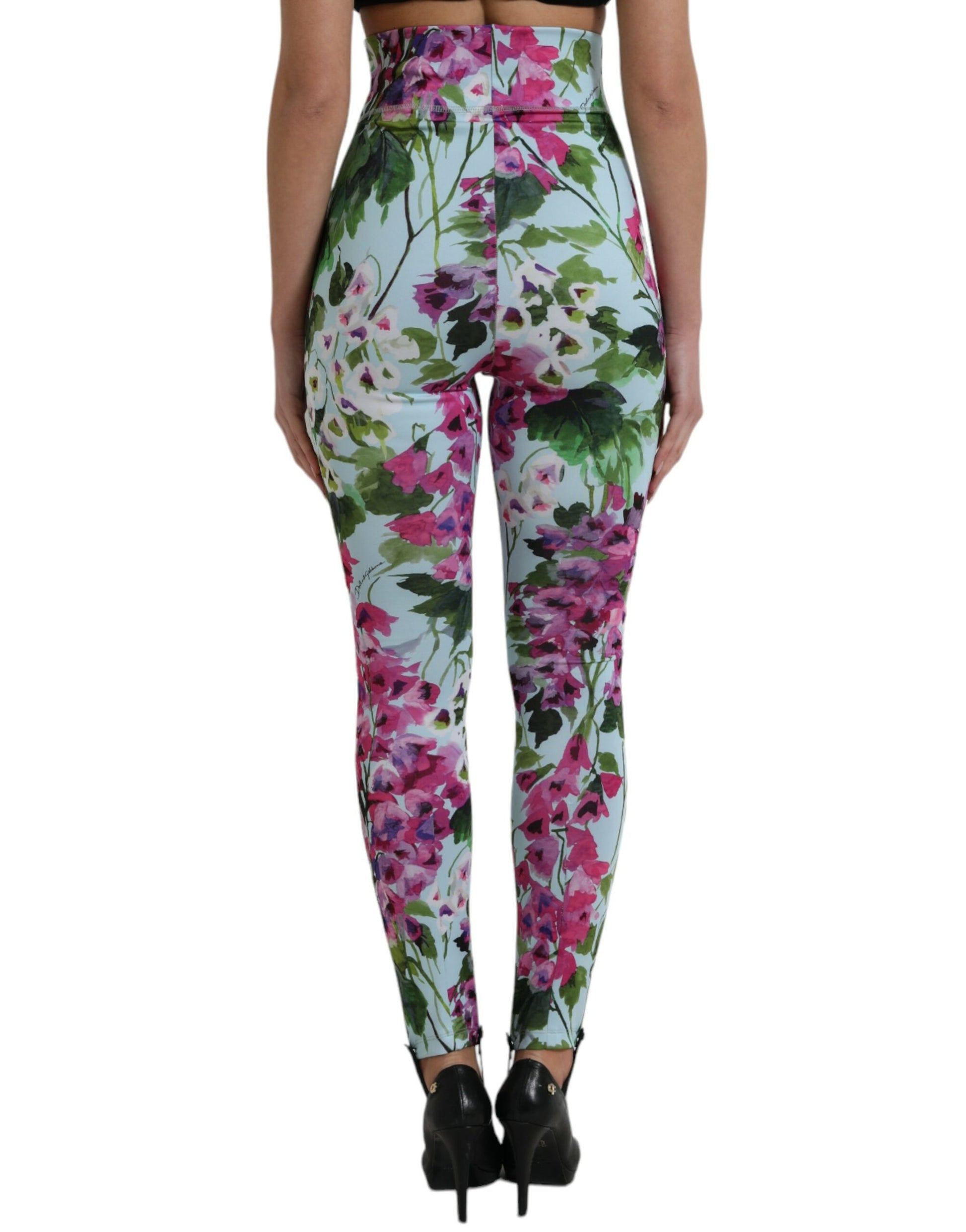 Elegant Floral High-Rise Leggings Pants