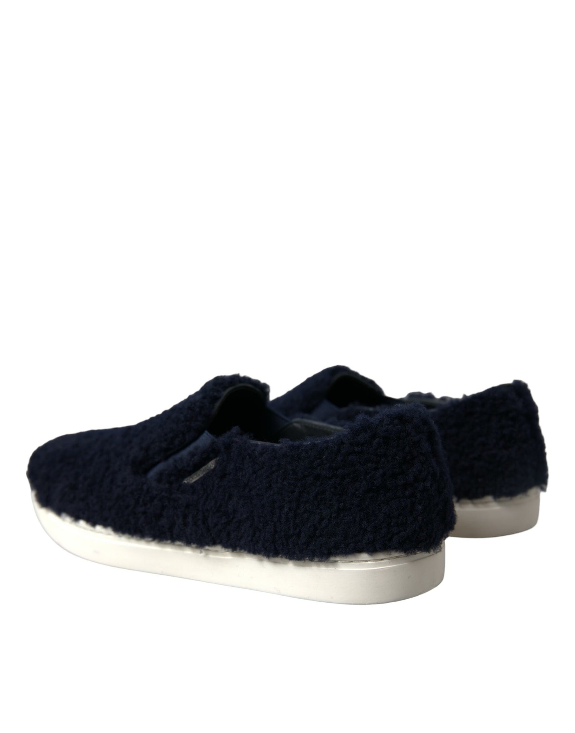 Elegant Shearling Slip-On Sneakers in Blue