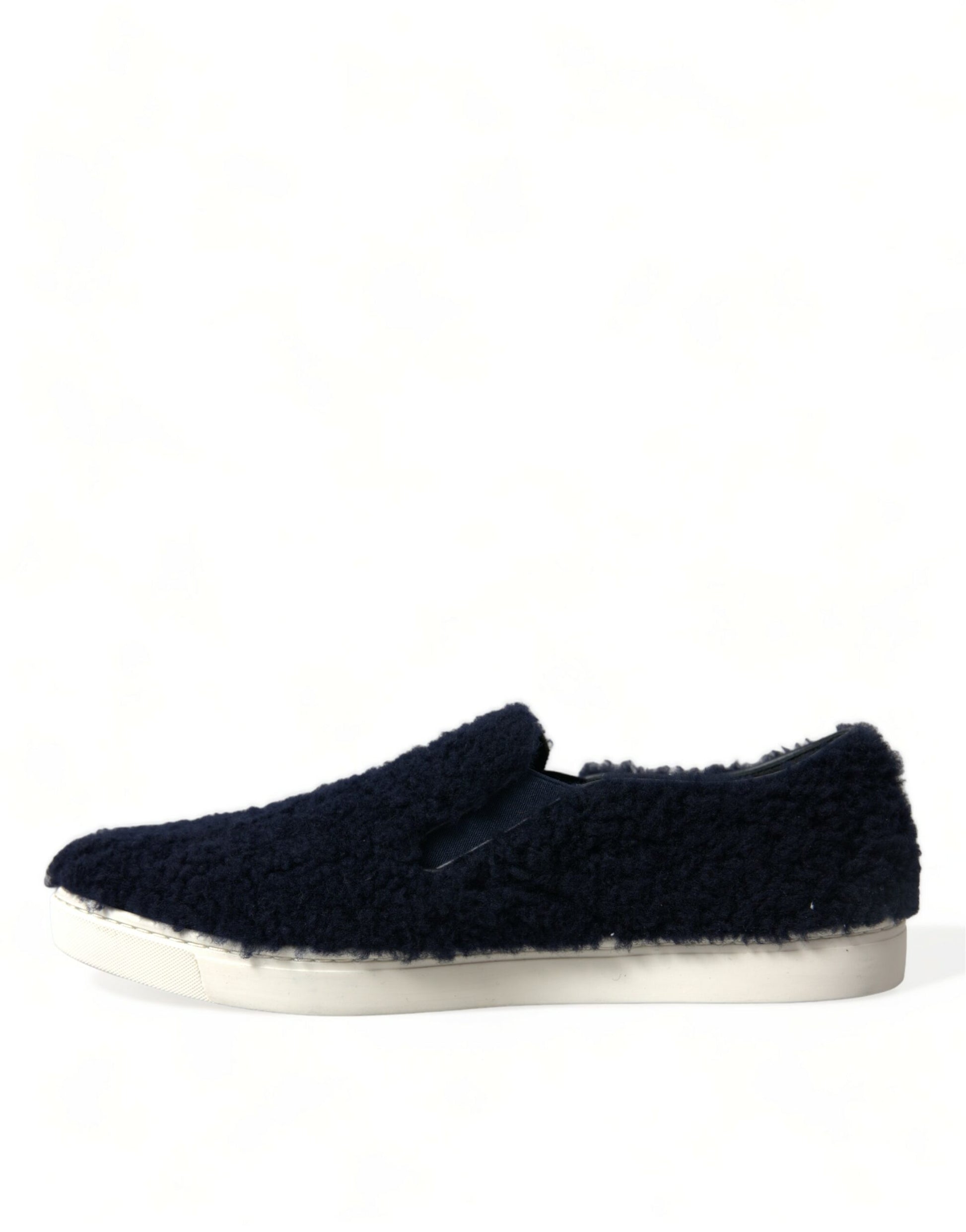 Elegant Shearling Slip-On Sneakers in Blue