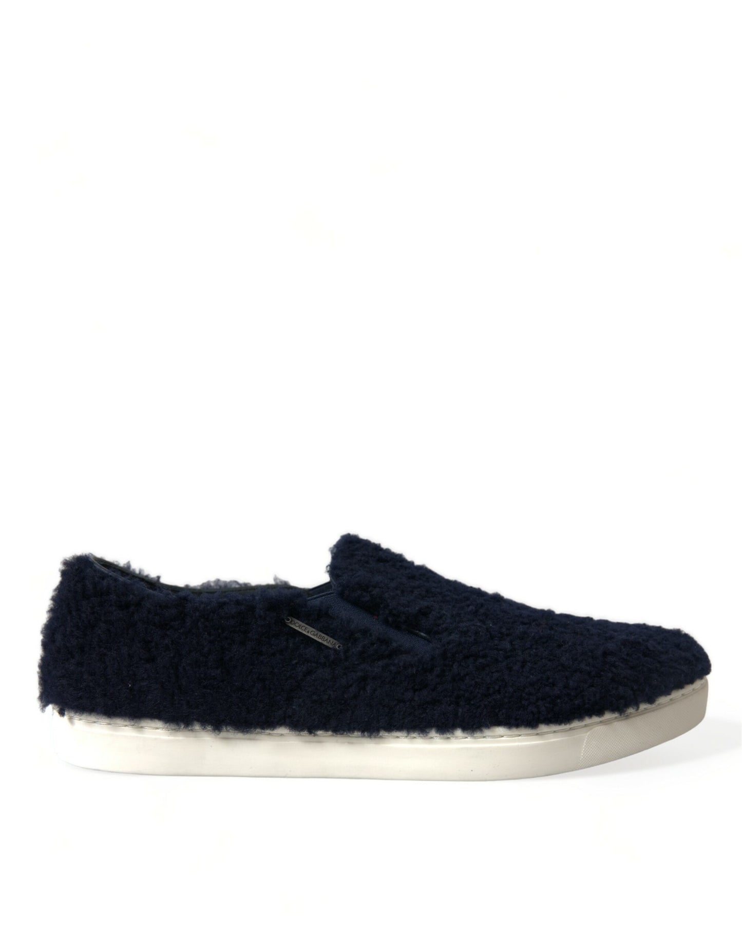 Elegant Shearling Slip-On Sneakers in Blue