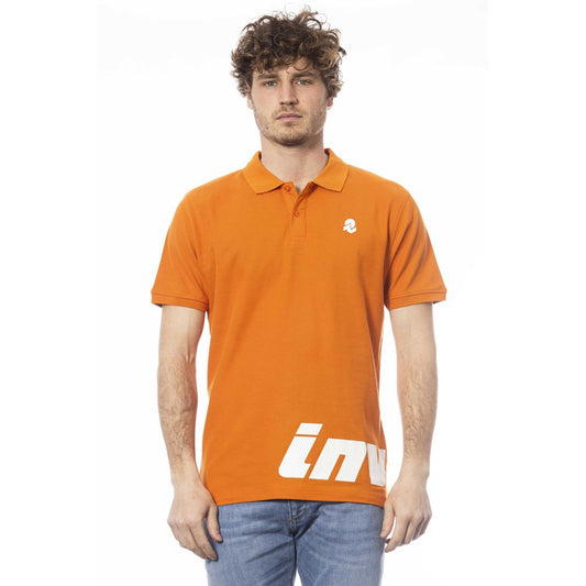 Orange Cotton Men Polo Shirt