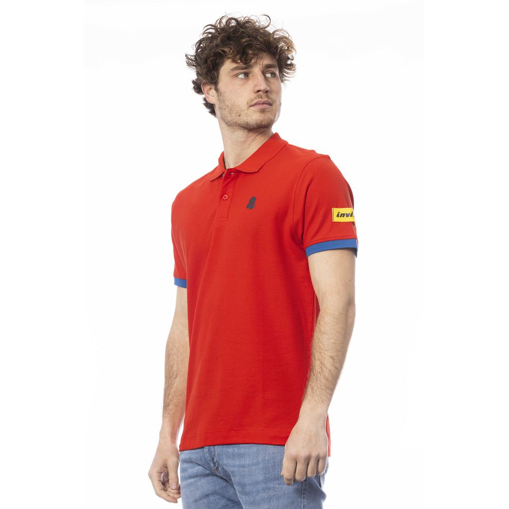 Red Cotton Men Polo Shirt