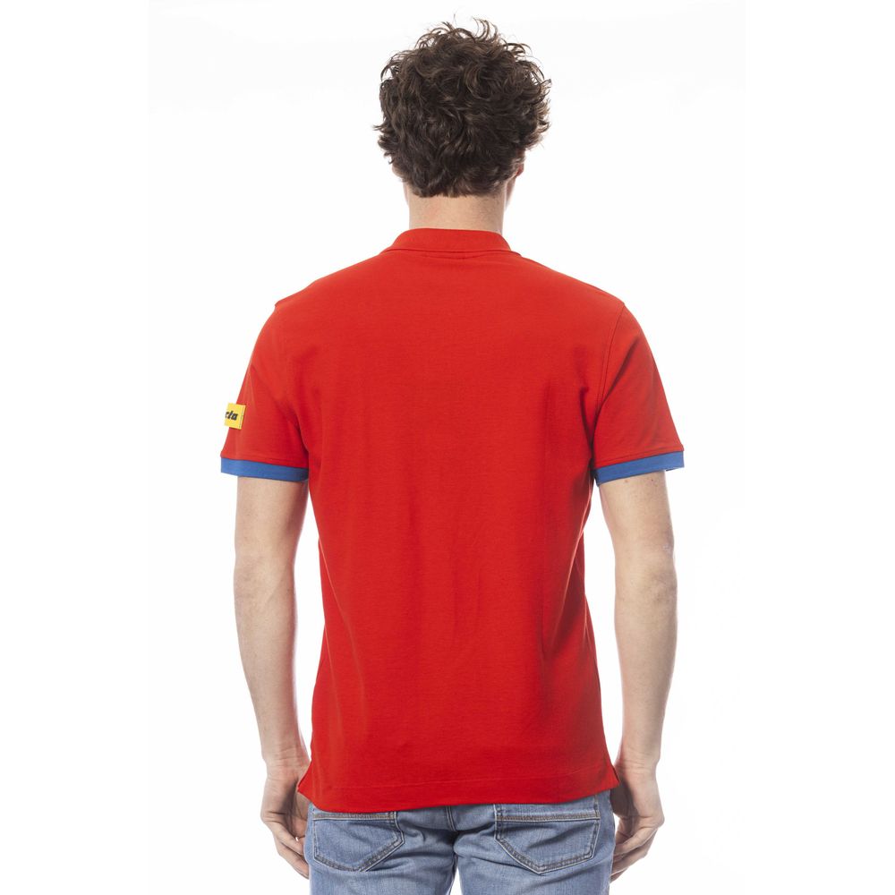 Red Cotton Men Polo Shirt