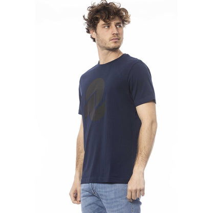 Blue Cotton Men T-Shirt