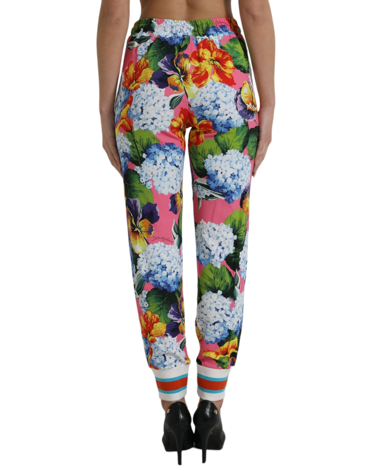 Floral High-Rise Drawstring Jogger Pants