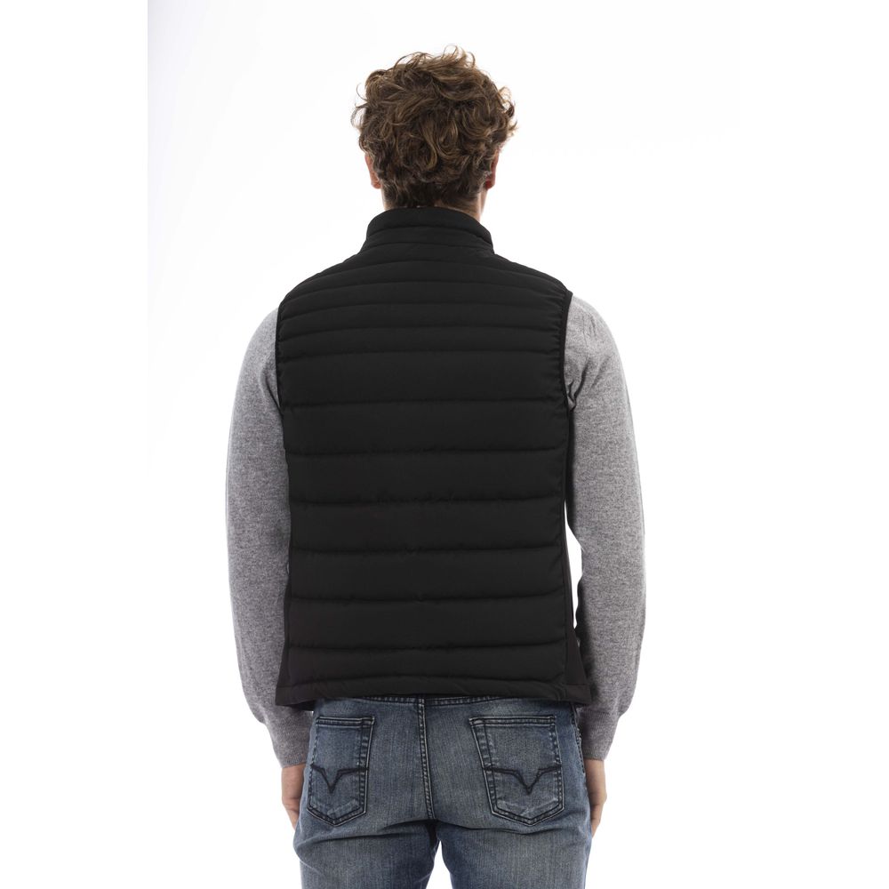 Black Polyester Men Vest