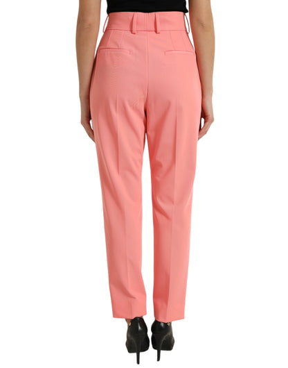 Elegant High Waist Tapered Pants in Pink