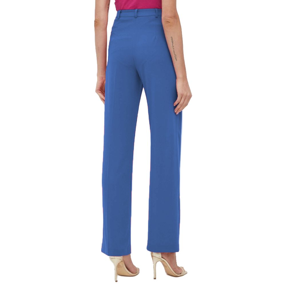 Elegant Blue Trousers for Smart Chic Style