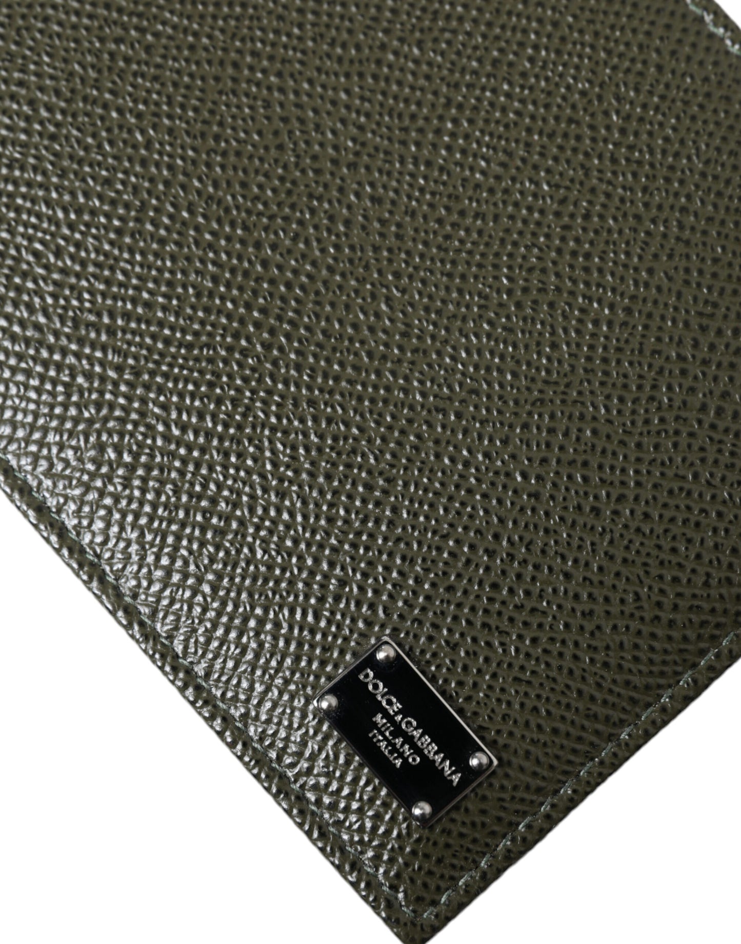 Elegant Olive Green Leather Bifold Wallet