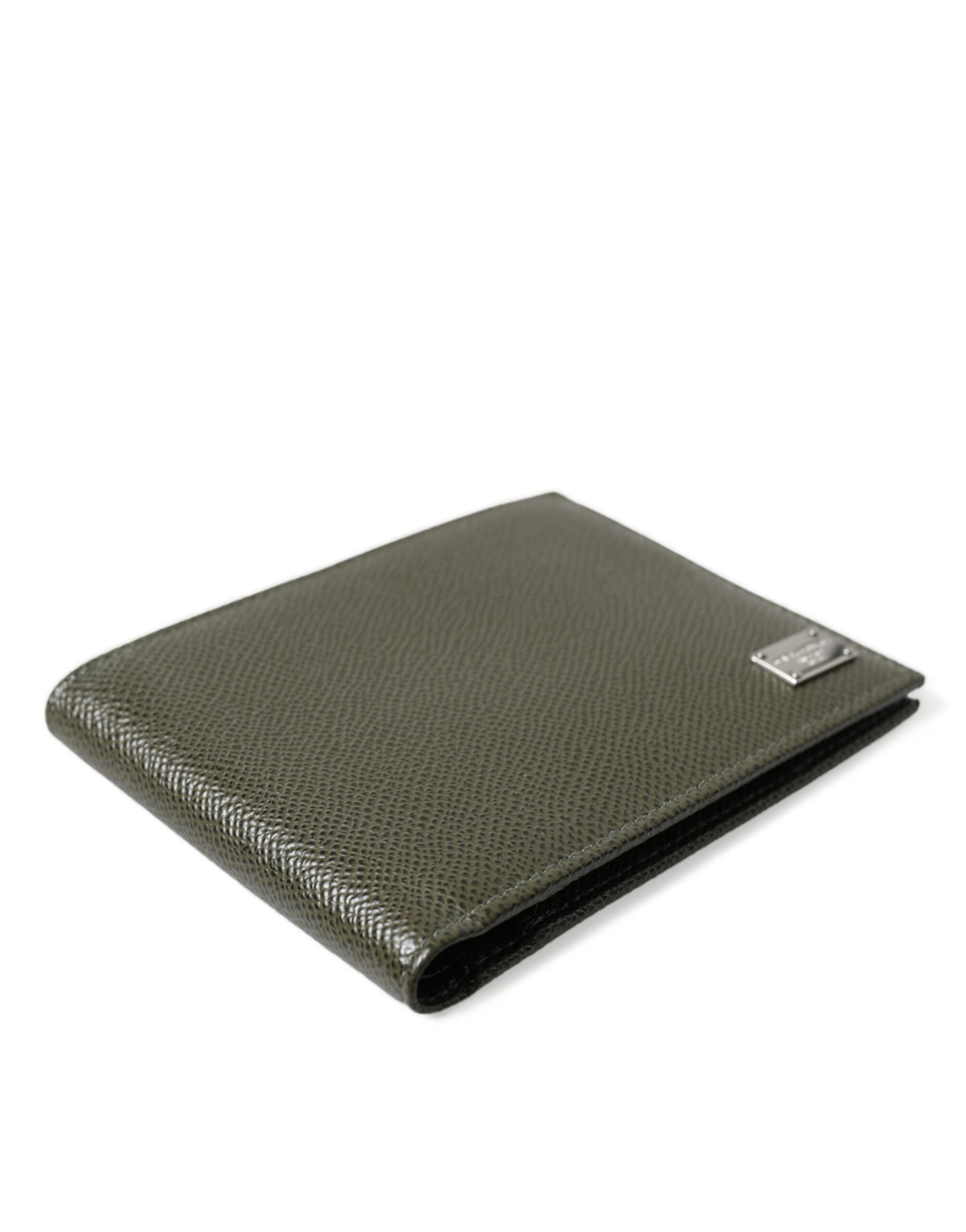 Elegant Olive Green Leather Bifold Wallet