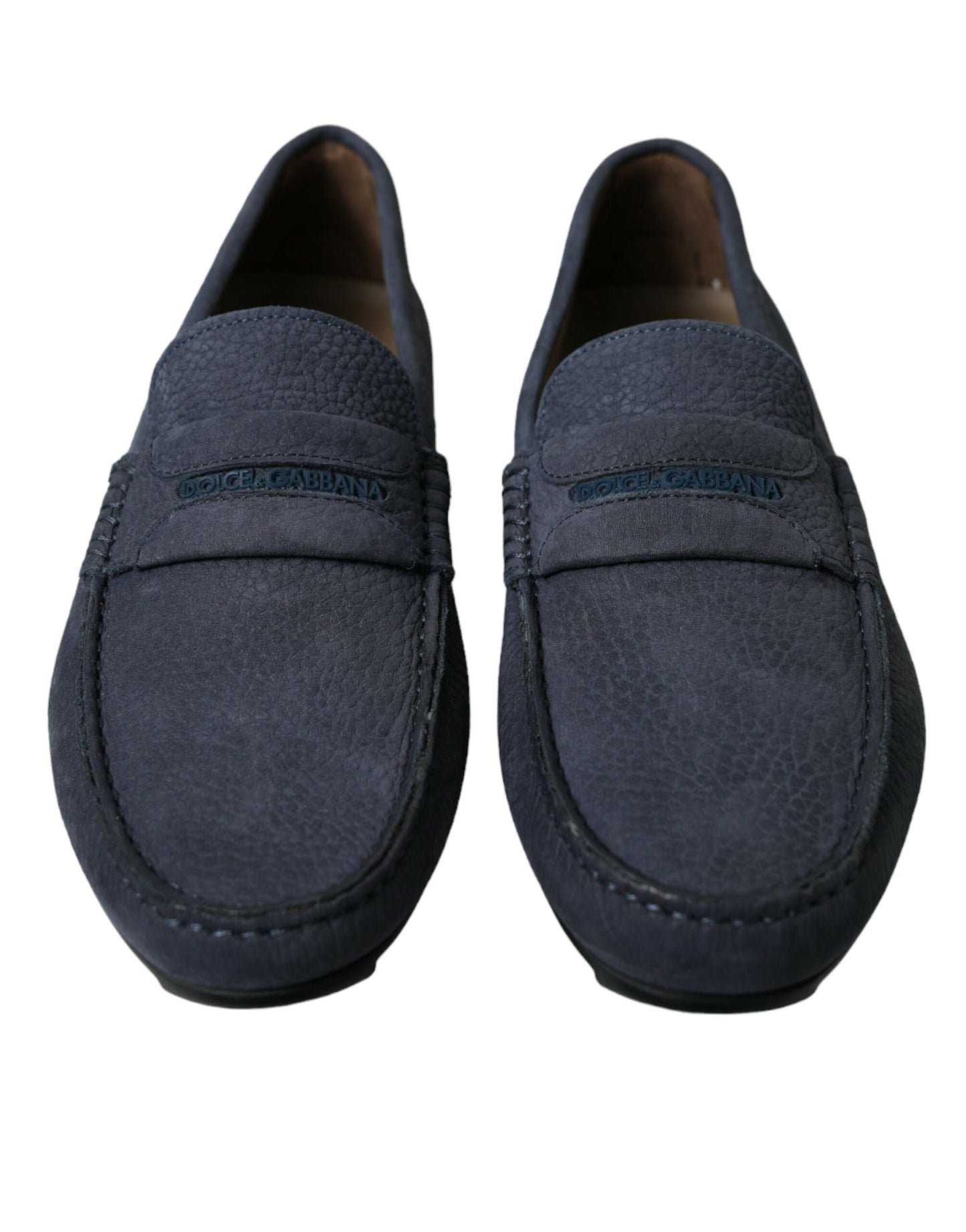 Elegant Blue Leather Moccasin Shoes