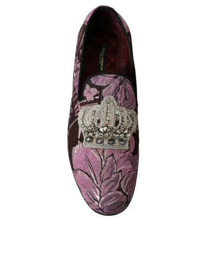 Elegant Pink Crystal-Embellished Loafers