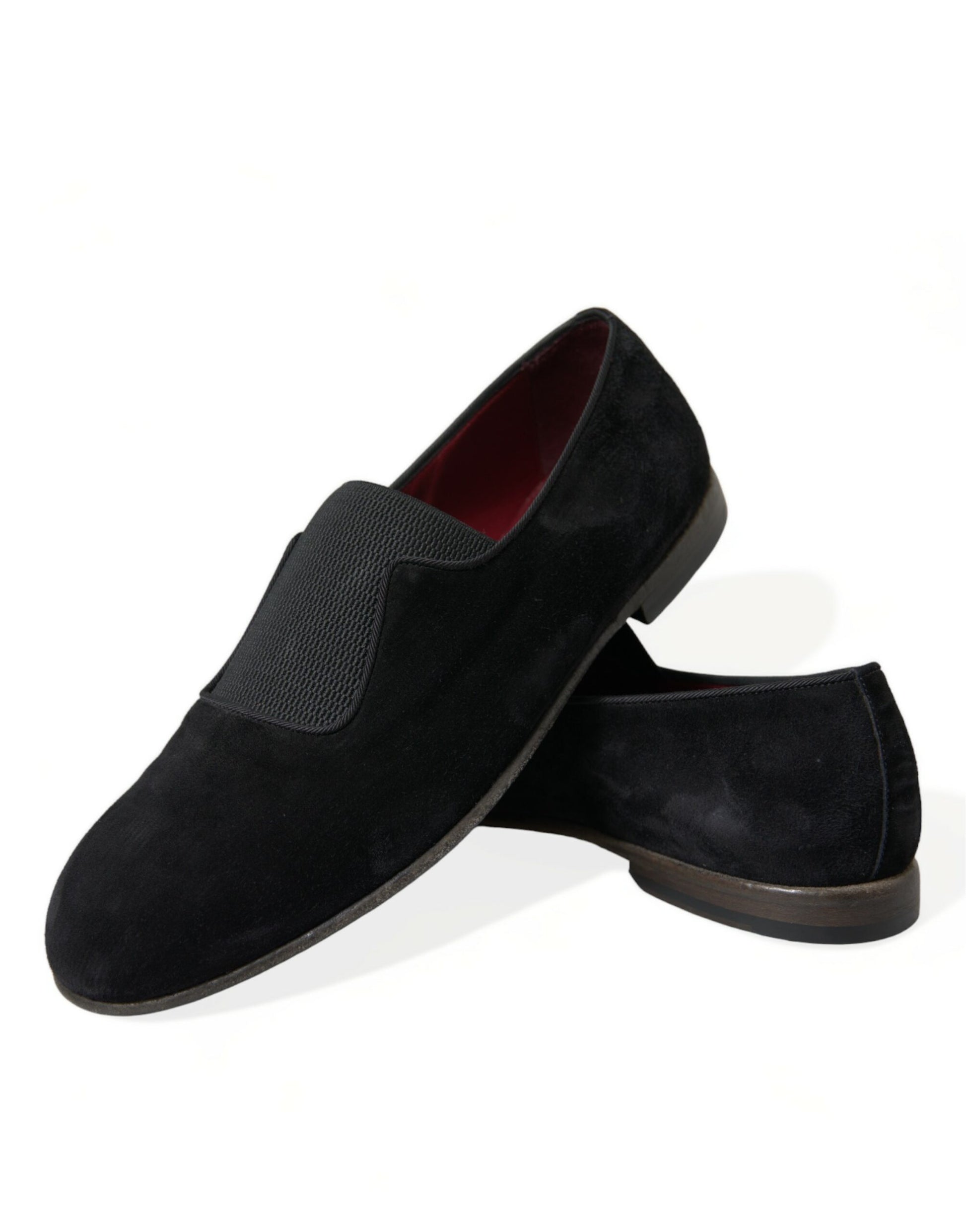 Elegant Black Velor Loafers for the Discerning Gentleman