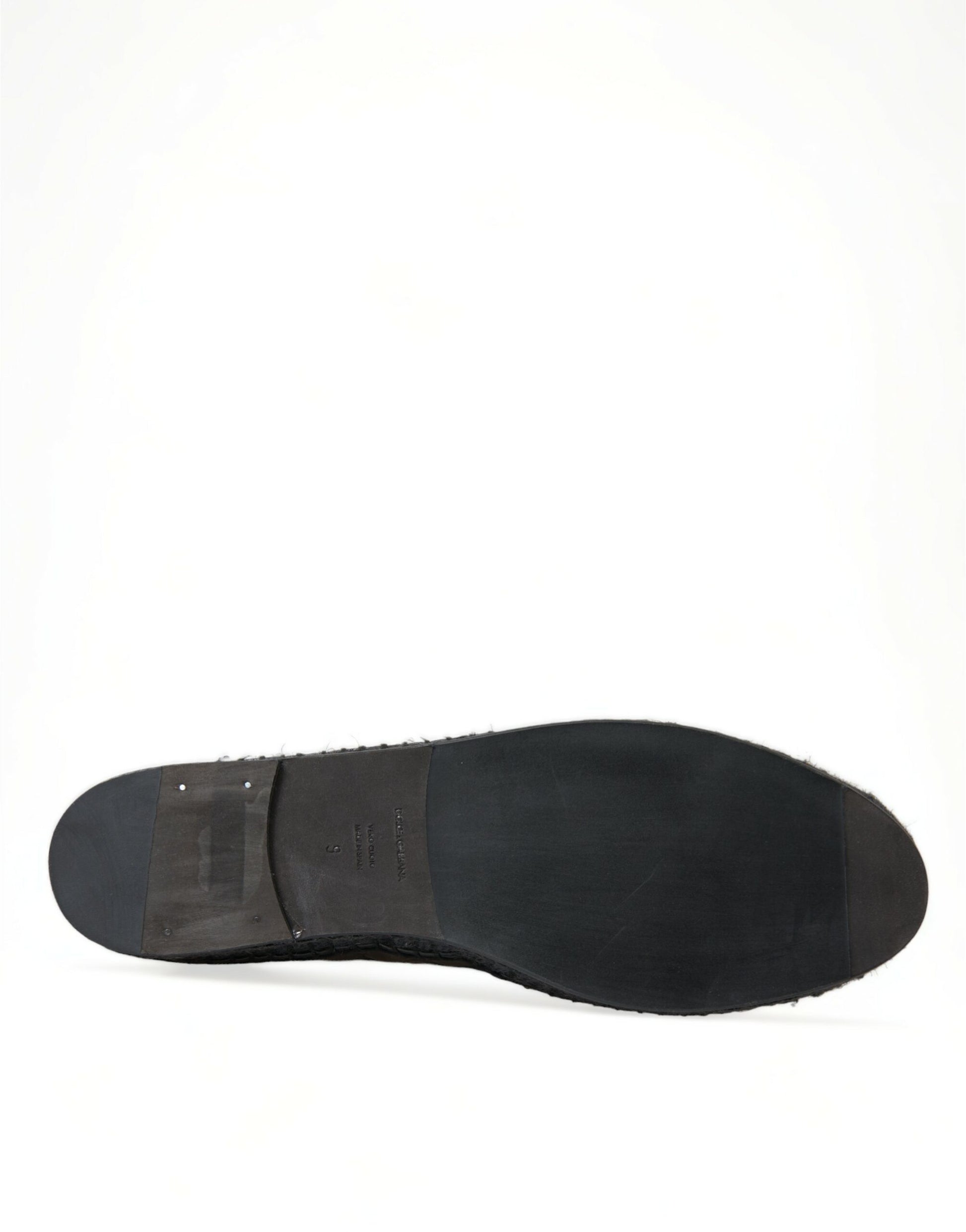 Exotic Black Leather Espadrilles