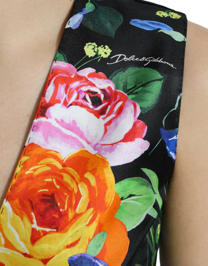 Floral Silk Blend Sleeveless Waistcoat