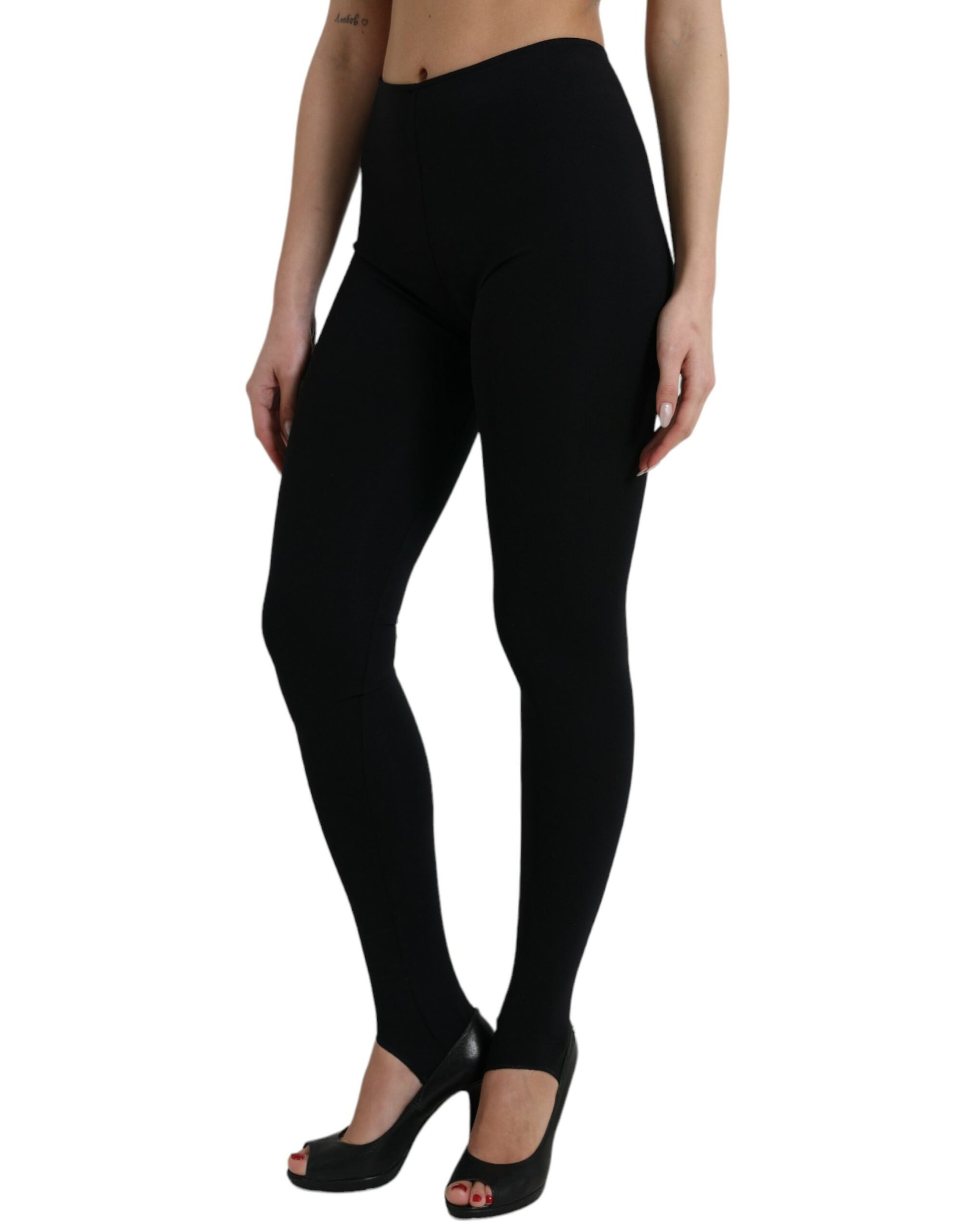 Elegant High Waist Black Leggings