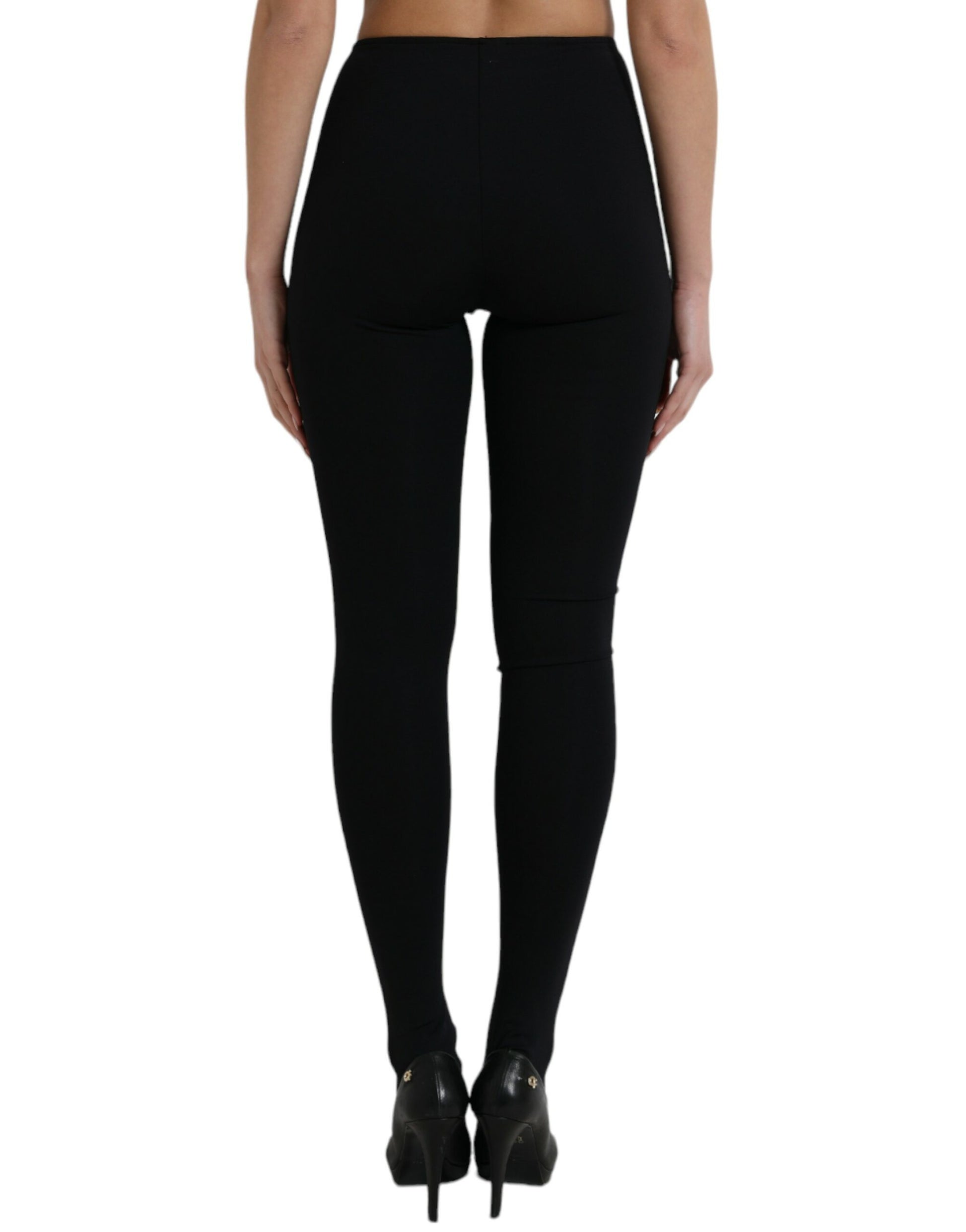 Elegant High Waist Black Leggings