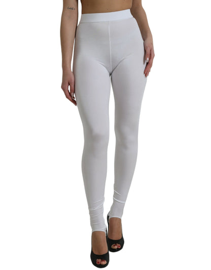 Elegant High Waist Leggings in White