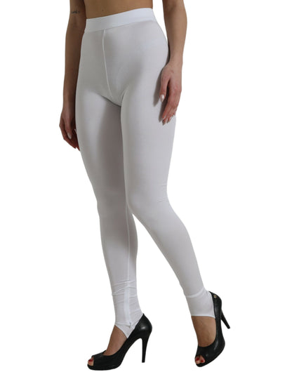 Elegant High Waist Leggings in White