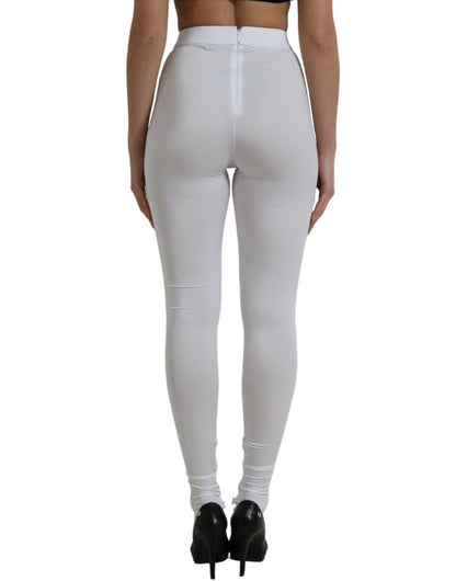 Elegant High Waist Leggings in White