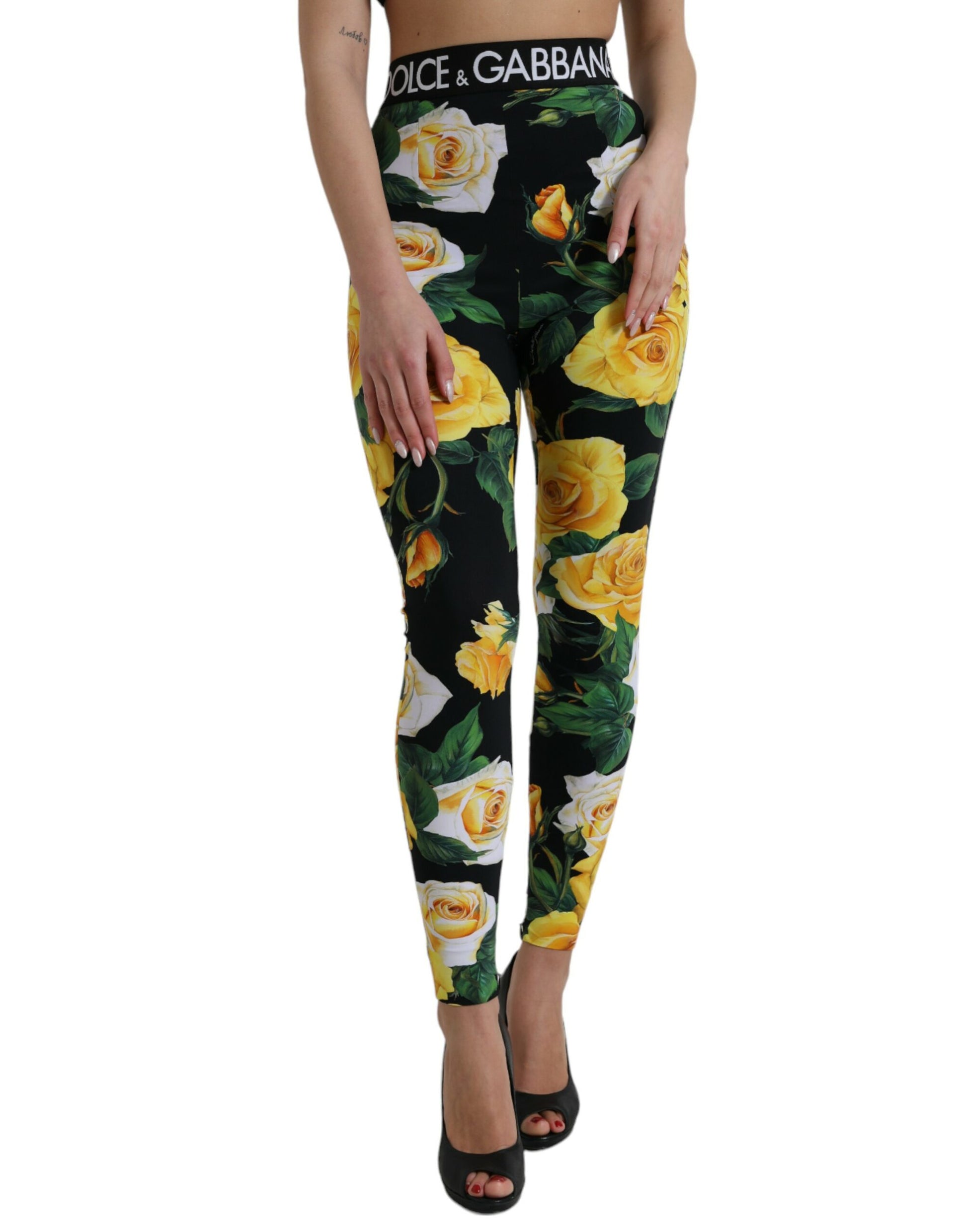 High Waist Floral Leggings - Elegant Comfort