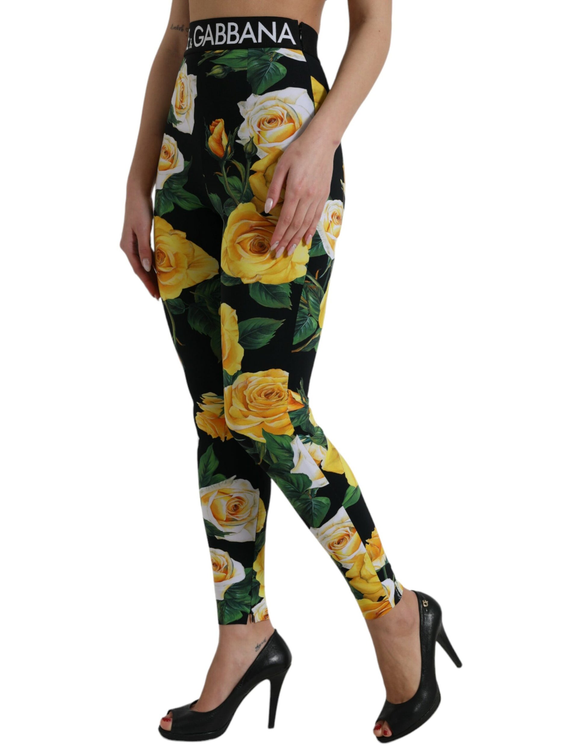 High Waist Floral Leggings - Elegant Comfort