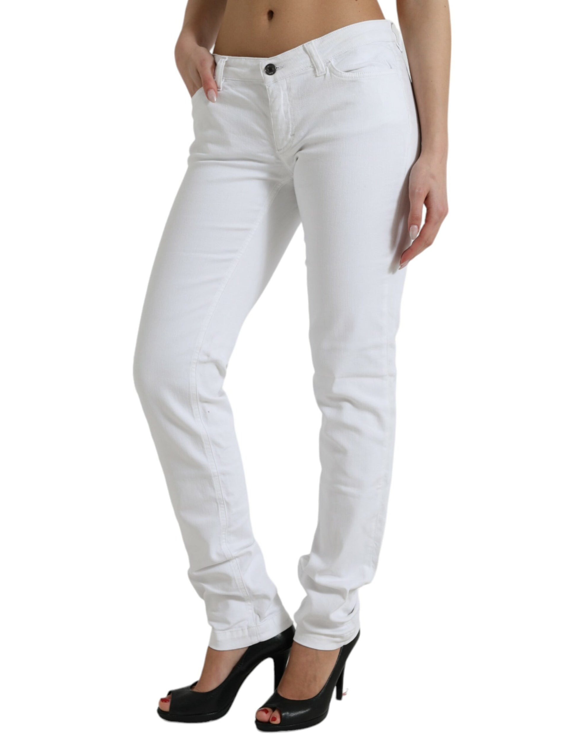 Chic White Stretch Denim Jeans