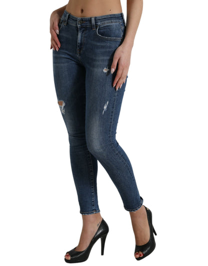 Chic Mid Waist Stretch Denim Jeans