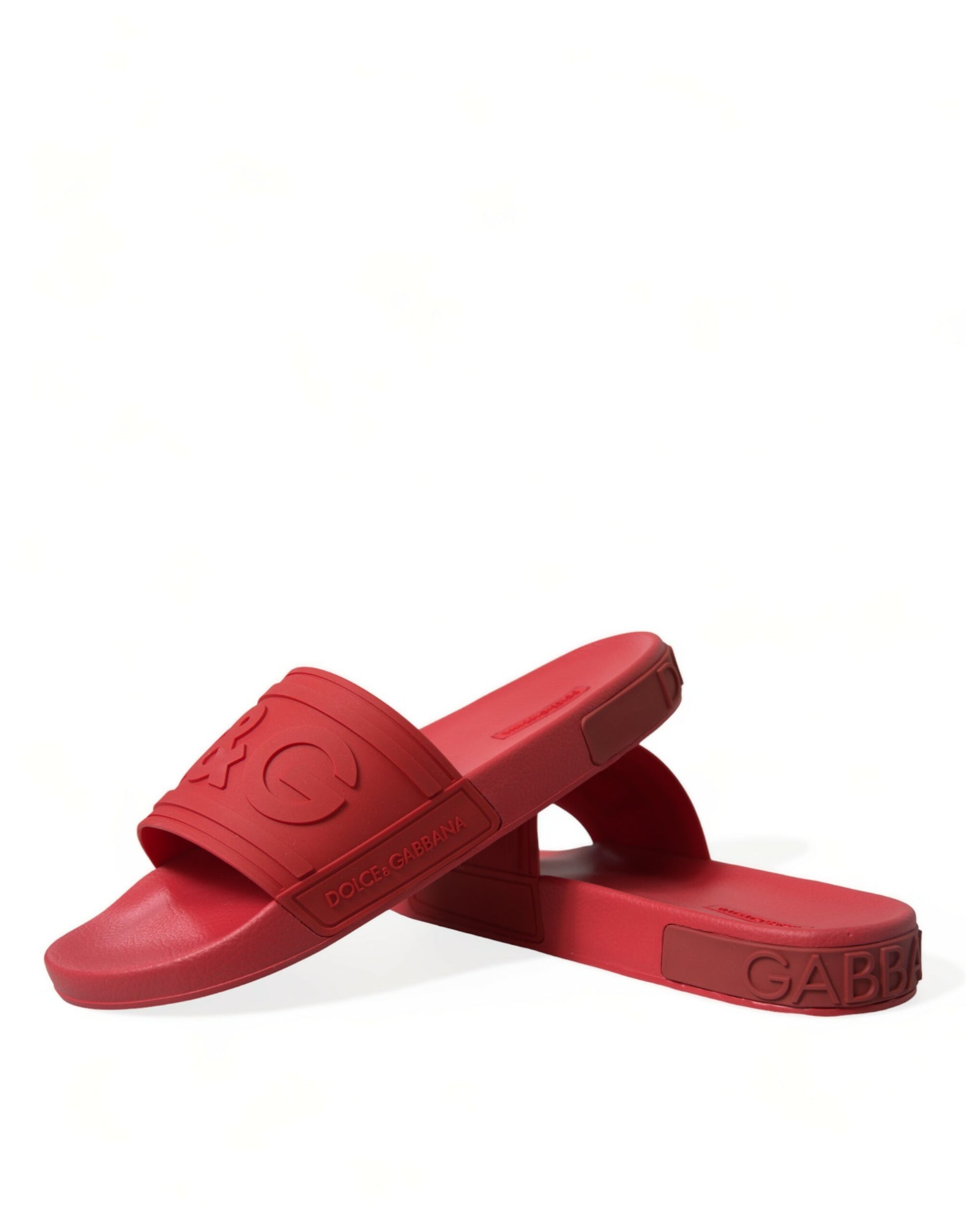 Classic Red Rubber Beachwear Slides