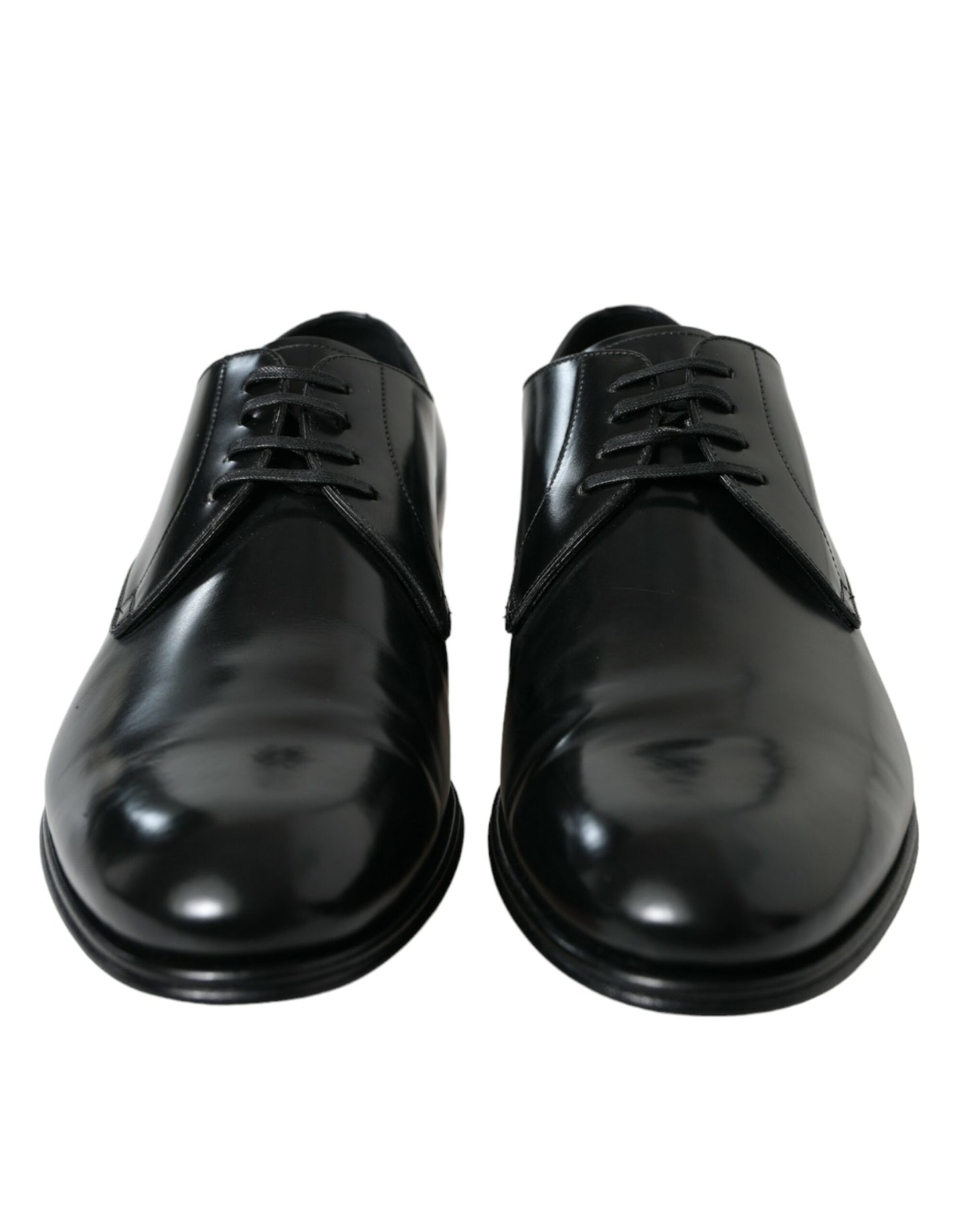 Elegant Black Calfskin Men's Derby Shoes