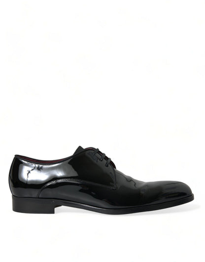 Elegant Black Calfskin Leather Derby Shoes