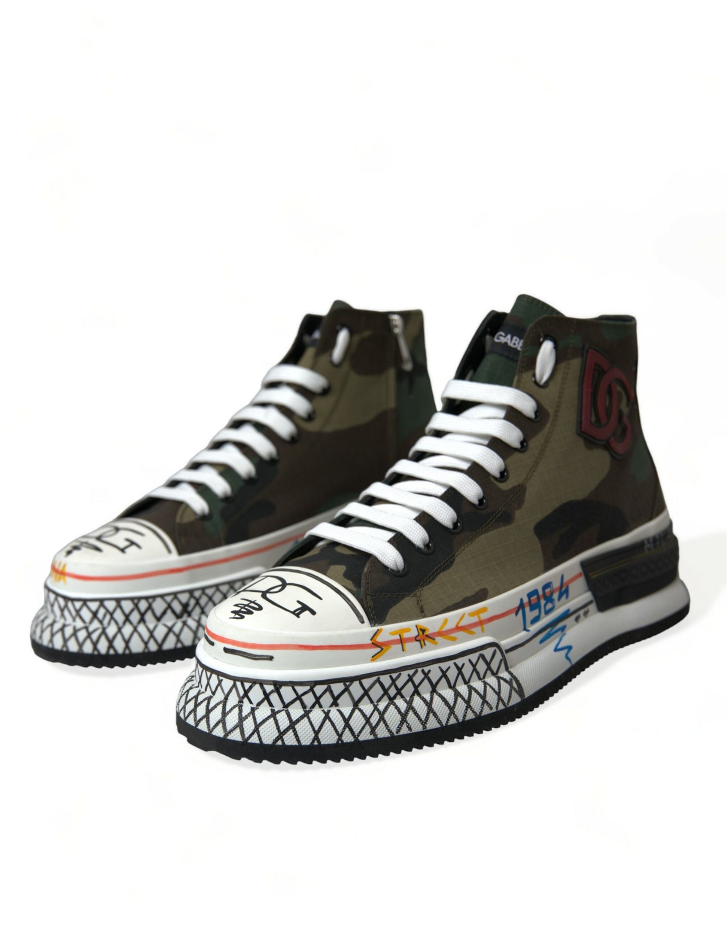 Camouflage Canvas High-Top Sneakers