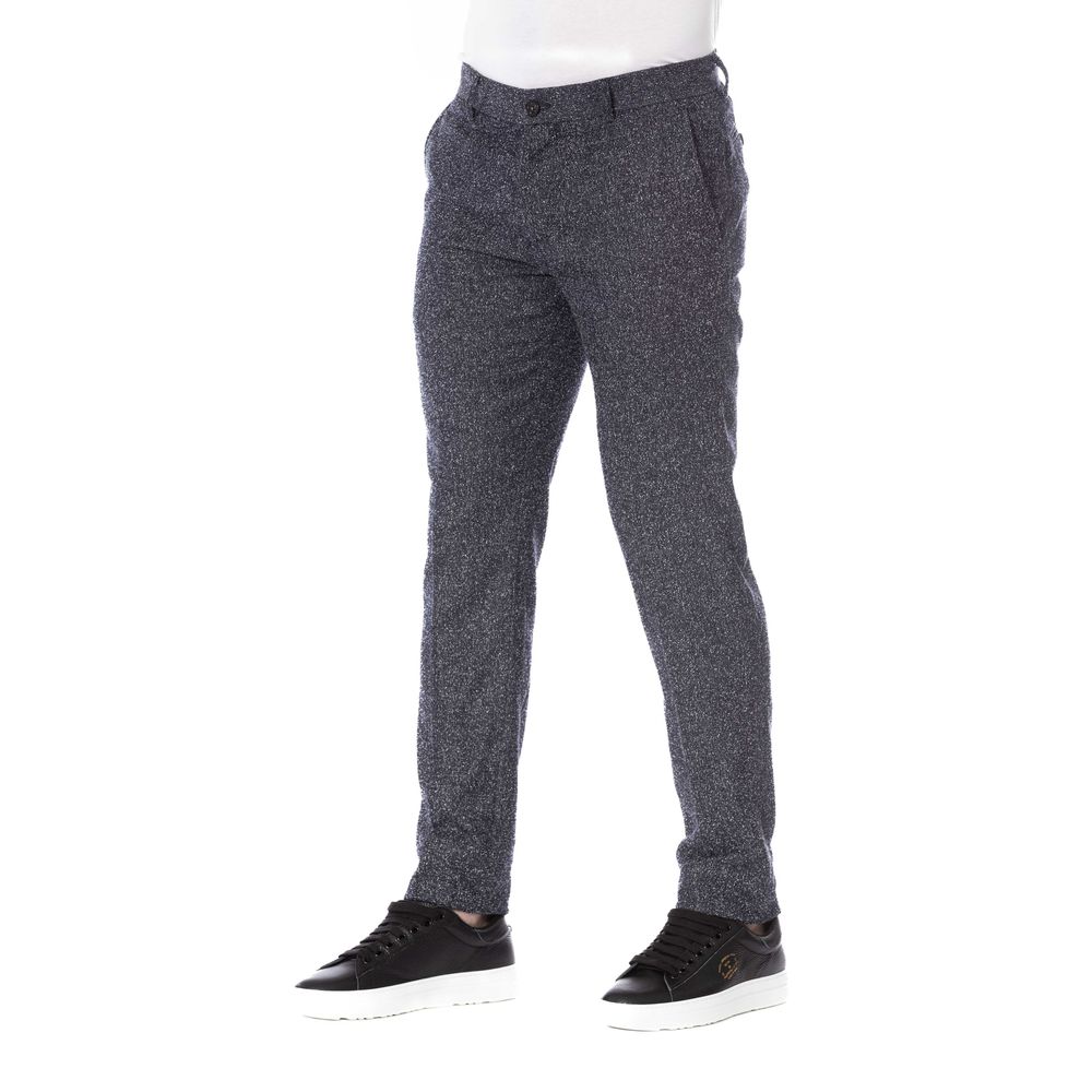 Black Cotton Men Trousers